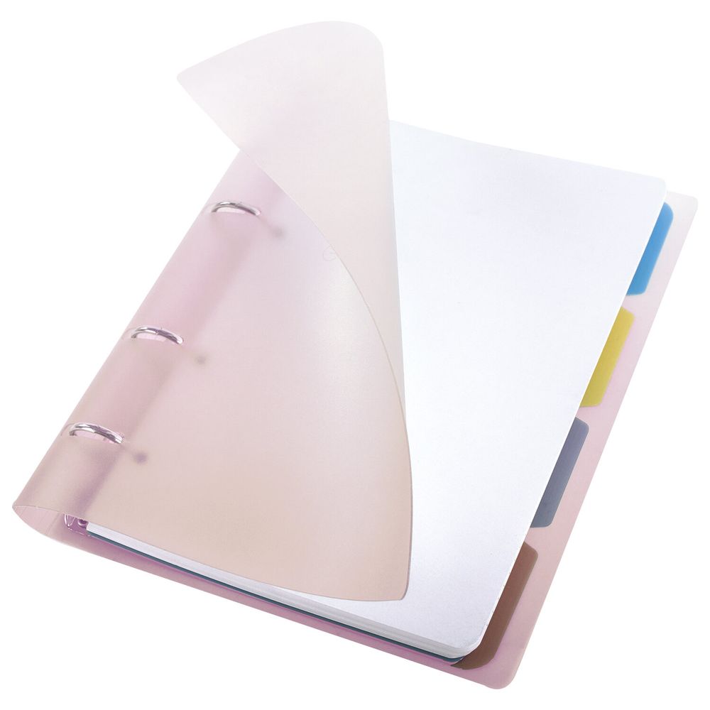 Тетрадь на кольцах А5 175х220 мм, 120 л., пластик, с разделителями, BRAUBERG, Красный