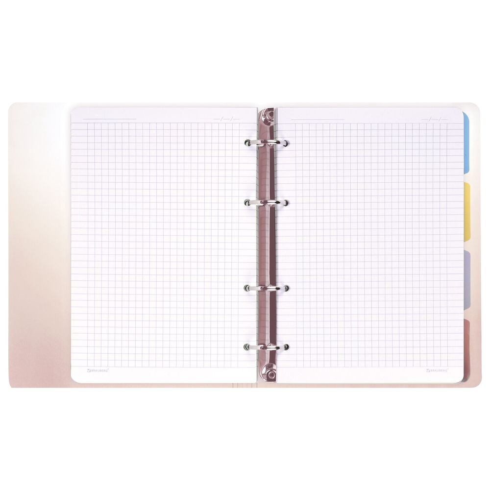 Тетрадь на кольцах А5 175х220 мм, 120 л., пластик, с разделителями, BRAUBERG, Красный