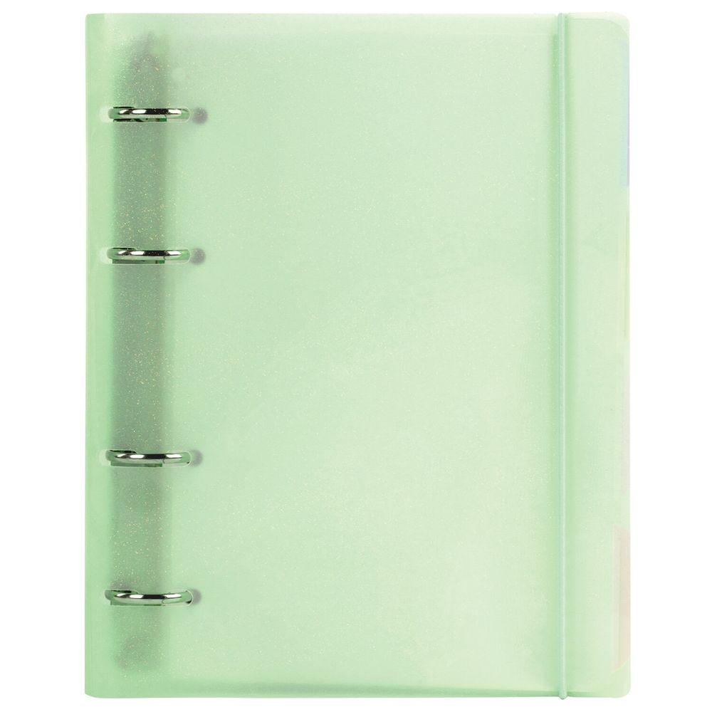 Тетрадь на кольцах А5 175х220 мм, 120 л., пластик, с резинкой и разделителями, BRAUBERG, Зеленый