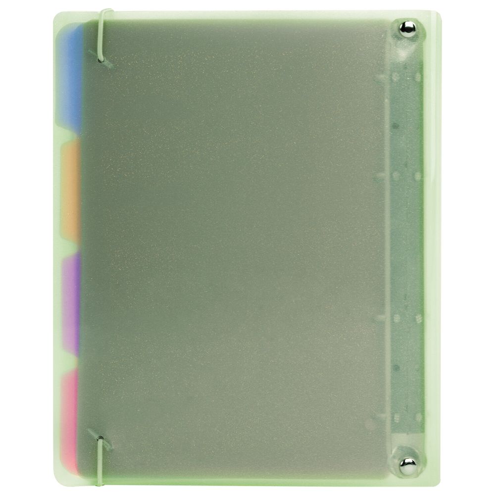 Тетрадь на кольцах А5 175х220 мм, 120 л., пластик, с резинкой и разделителями, BRAUBERG, Зеленый