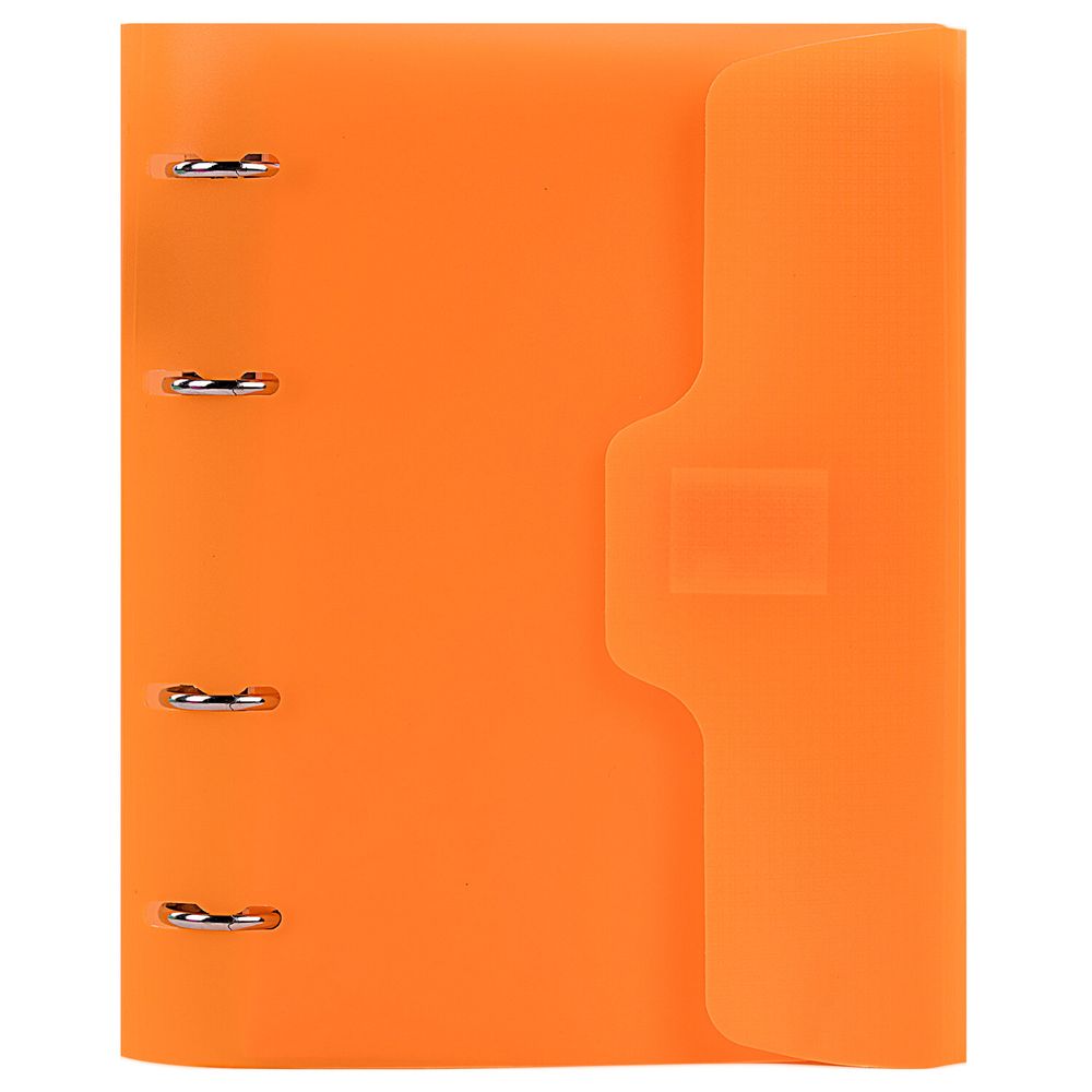 Тетрадь на кольцах А5 175х220 мм, 120 л., пластик, на липучке, с разделителями, BRAUBERG, Оранжевый