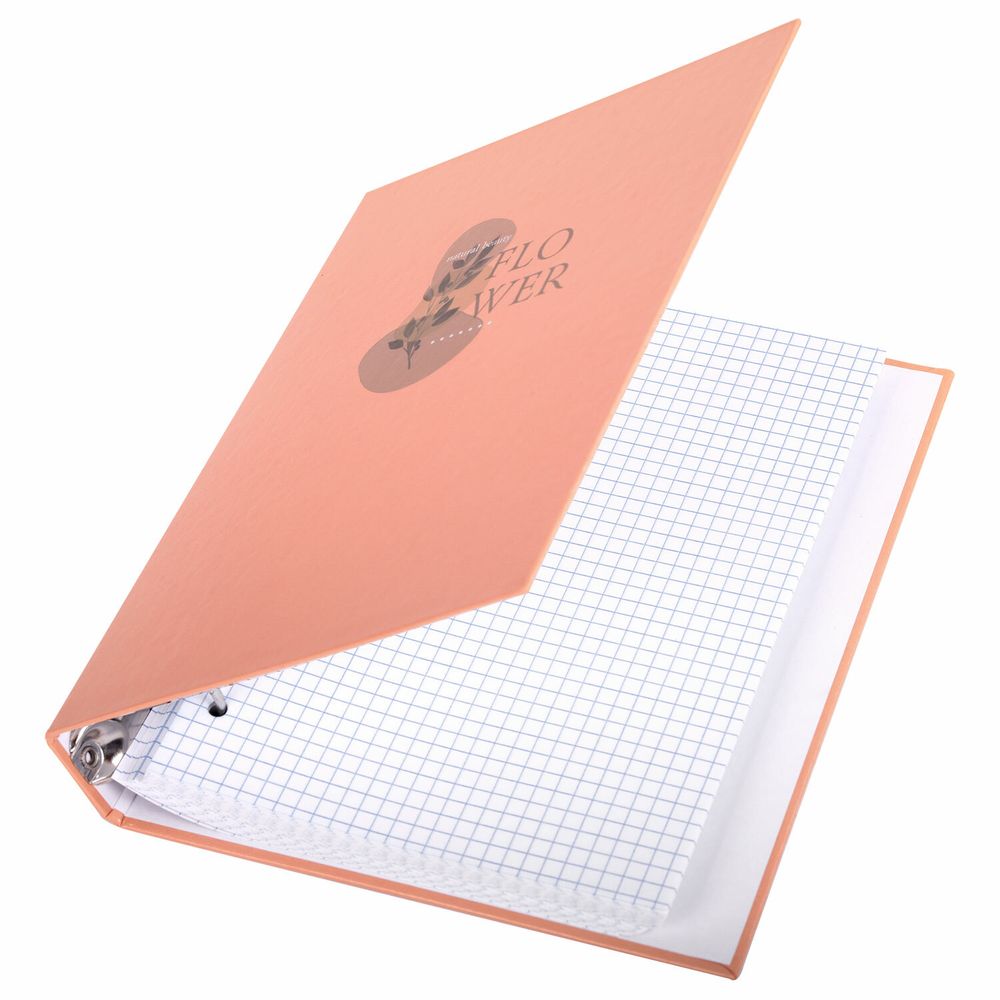 Тетрадь на кольцах А5 175х215 мм, 120 листов, твердый картон, клетка, BRAUBERG, "Pastel Flower"