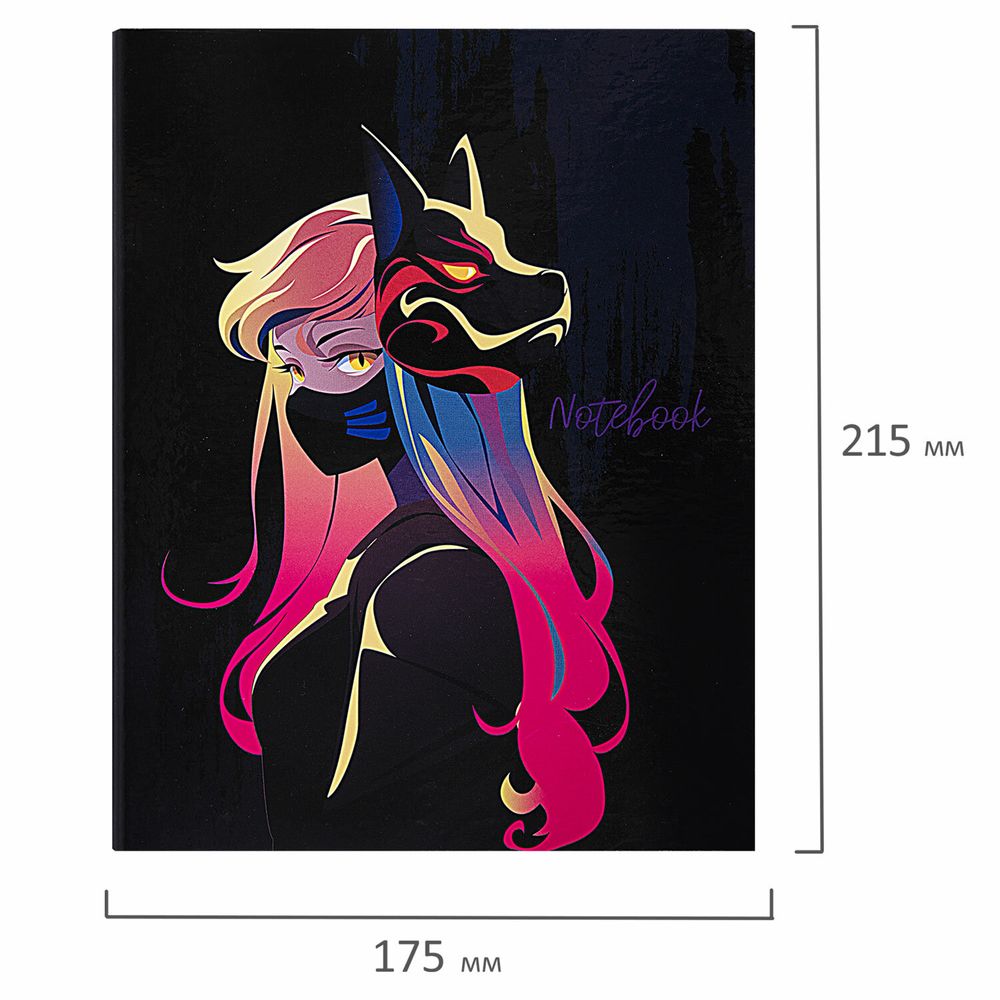 Тетрадь на кольцах А5 175х215 мм, 120 листов, твердый картон, клетка, BRAUBERG, "Anime Girl"