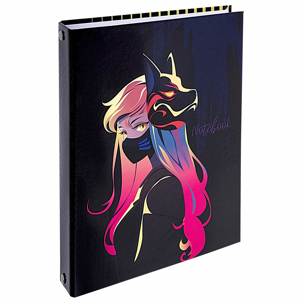 Тетрадь на кольцах А5 175х215 мм, 120 листов, твердый картон, клетка, BRAUBERG, "Anime Girl"