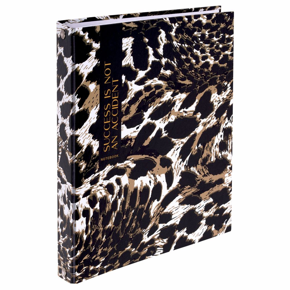 Тетрадь на кольцах А5 175х215 мм, 120 листов, твердый картон, клетка, BRAUBERG, "Leopard"