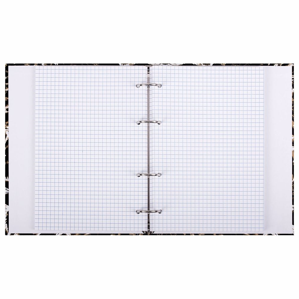 Тетрадь на кольцах А5 175х215 мм, 120 листов, твердый картон, клетка, BRAUBERG, "Leopard"