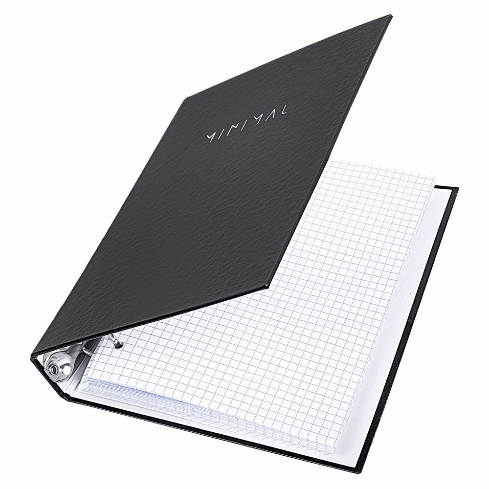 Тетрадь на кольцах А5 175х215 мм, 120 листов, твердый картон, клетка, BRAUBERG, "Minimal"