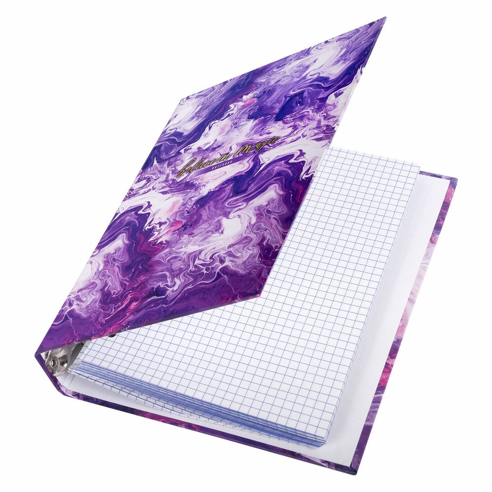 Тетрадь на кольцах А5 175х215 мм, 120 листов, твердый картон, клетка, BRAUBERG, "Blur"