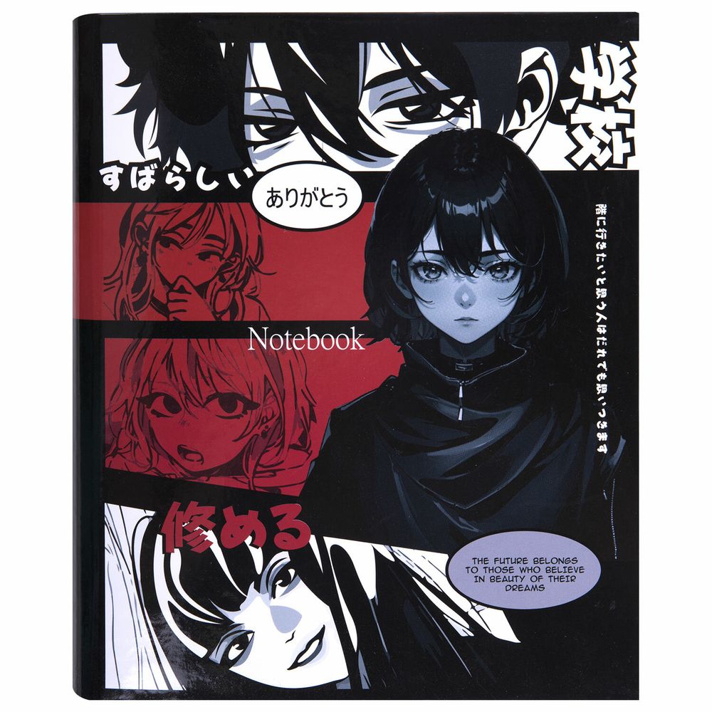 Тетрадь на кольцах А5 175х215 мм, 120 листов, твердый картон, клетка, BRAUBERG, "Anime Manga"