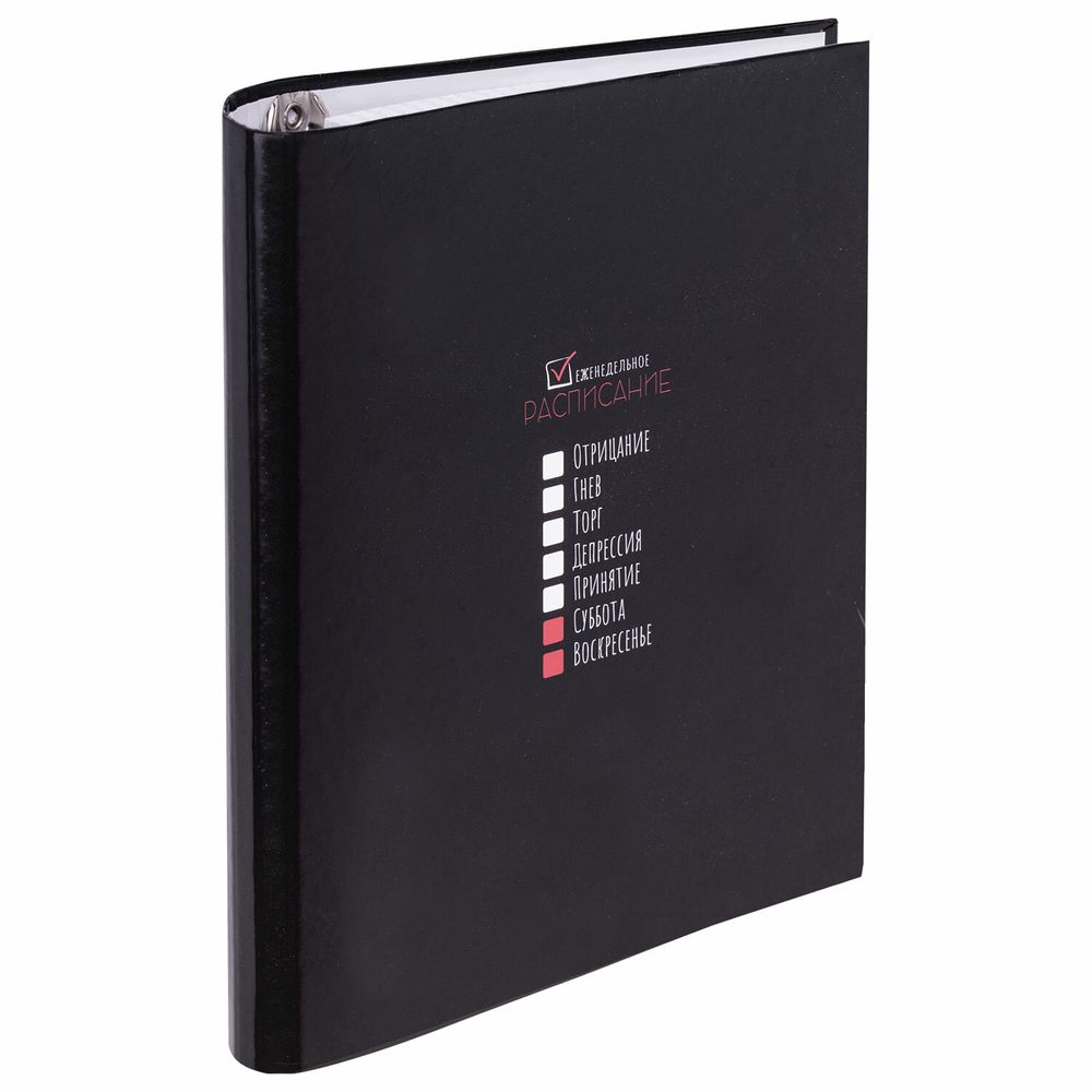 Тетрадь на кольцах А5 175х215 мм, 120 листов, твердый картон, клетка, BRAUBERG, "Стадии недели"