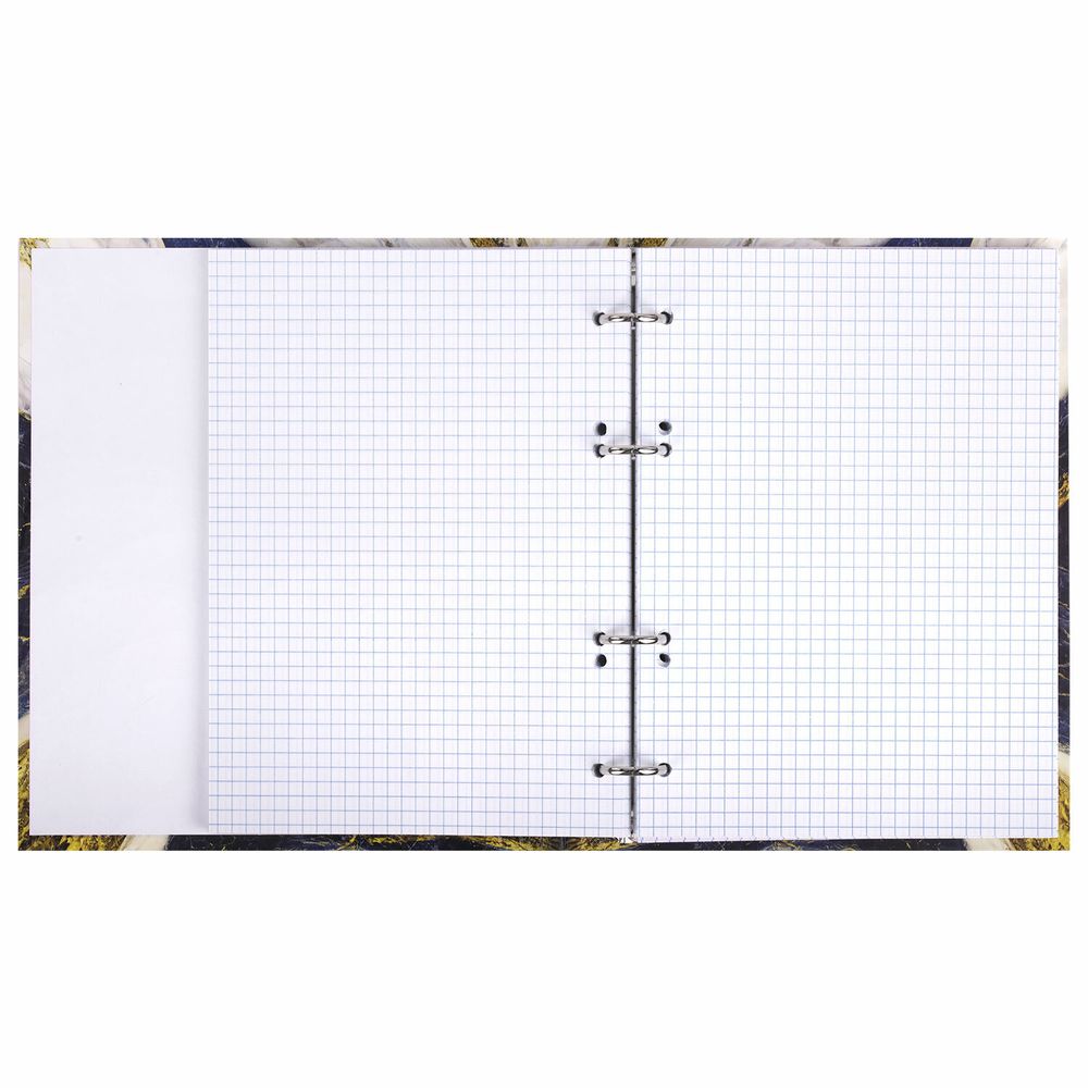 Тетрадь на кольцах А5 175х215 мм, 120 листов, твердый картон, фольга, клетка, BRAUBERG, "Marble"