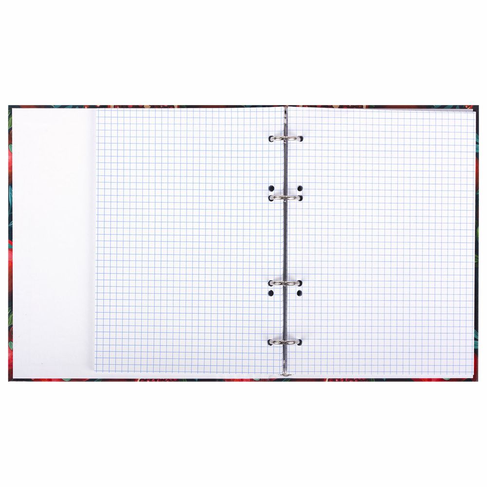 Тетрадь на кольцах А5 175х215 мм, 120 листов, твердый картон, фольга, клетка, BRAUBERG, "Pomegranate"