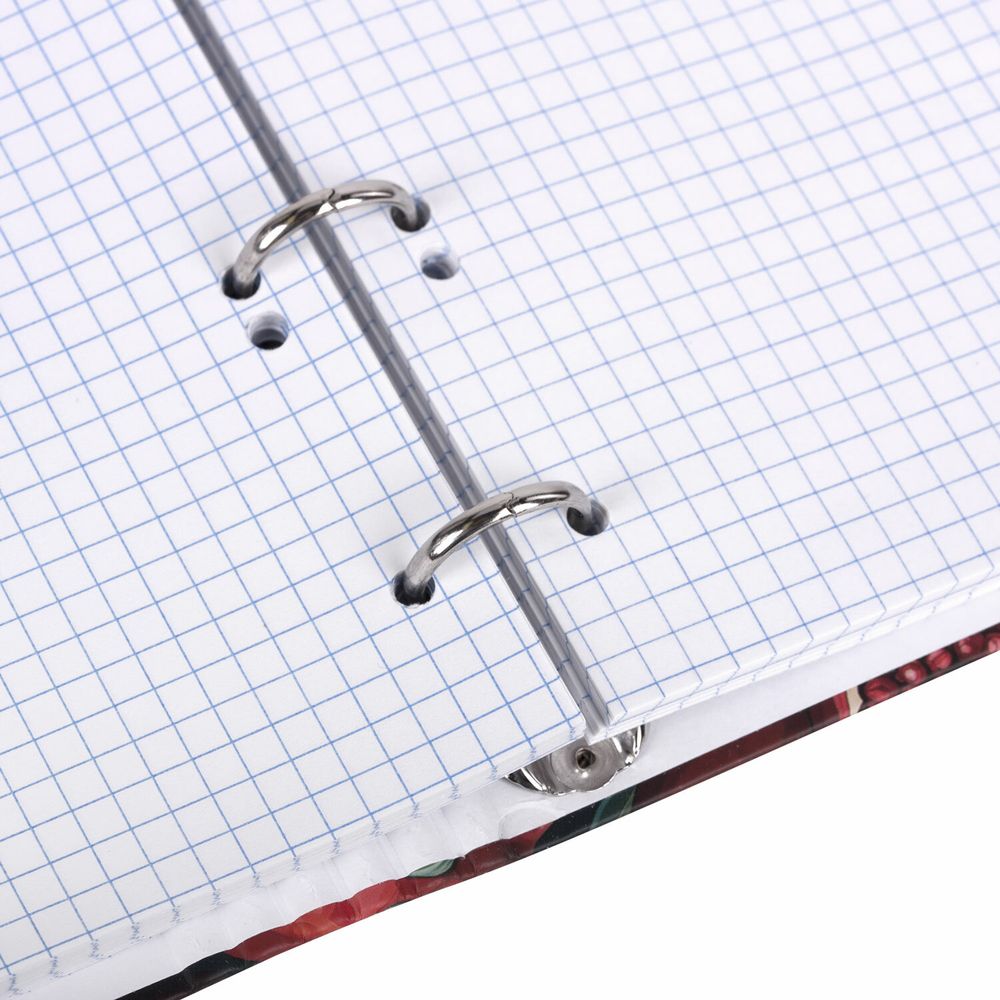 Тетрадь на кольцах А5 175х215 мм, 120 листов, твердый картон, фольга, клетка, BRAUBERG, "Pomegranate"