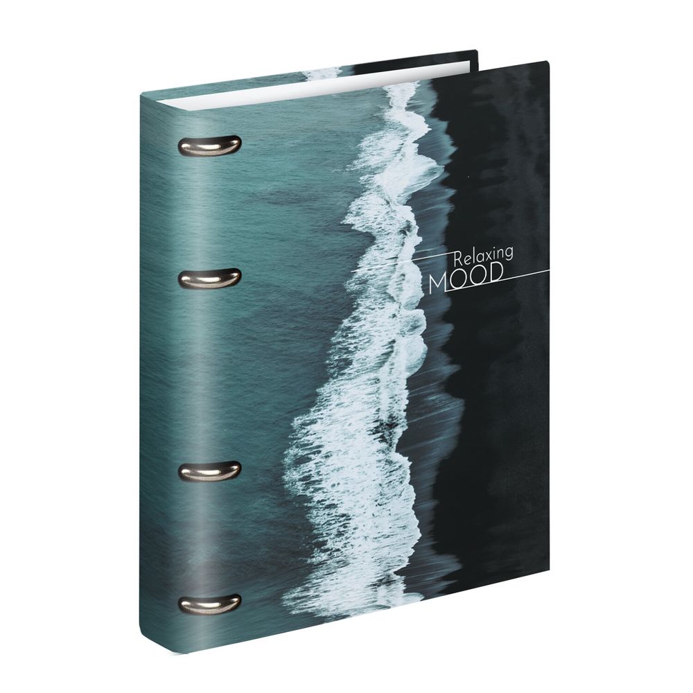 Тетрадь на кольцах А5 160х212 мм, 120 листов, картон, матовая ламинация, клетка, BRAUBERG, "Relax"