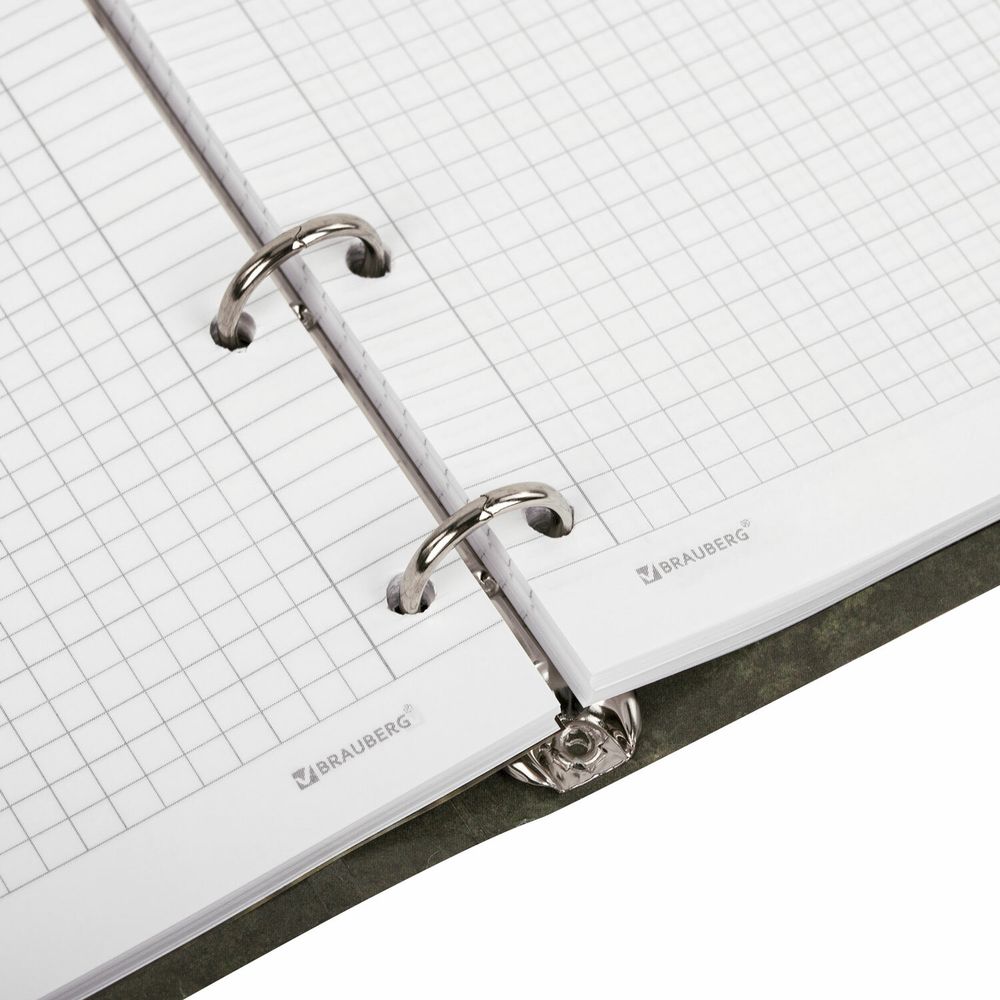 Тетрадь на кольцах А5 160х212 мм, 120 листов, картон, матовая ламинация, клетка, BRAUBERG, "Nature"