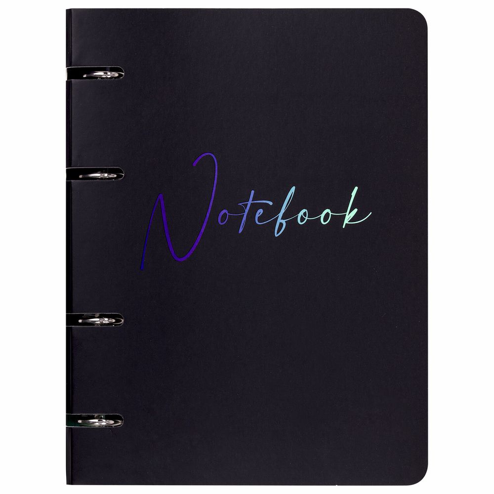 Тетрадь на кольцах А5 160х212 мм, 120 листов, картон, выборочный лак, клетка, BRAUBERG, "Notebook"