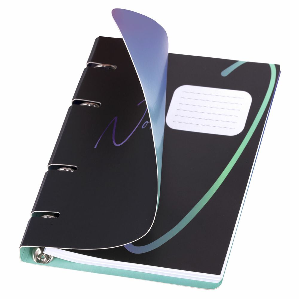 Тетрадь на кольцах А5 160х212 мм, 120 листов, картон, выборочный лак, клетка, BRAUBERG, "Notebook"