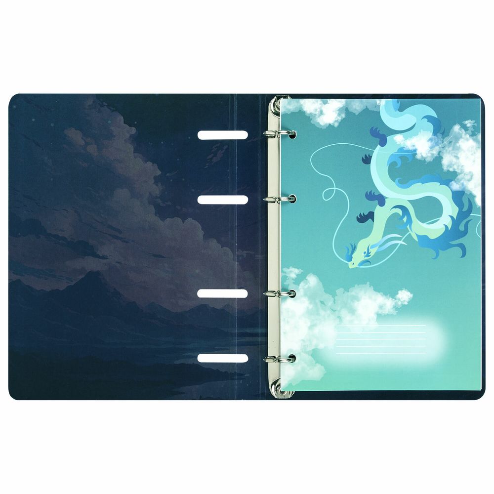 Тетрадь на кольцах А5 160х212 мм, 120 листов, картон, выборочный лак, клетка, BRAUBERG, "Anime"