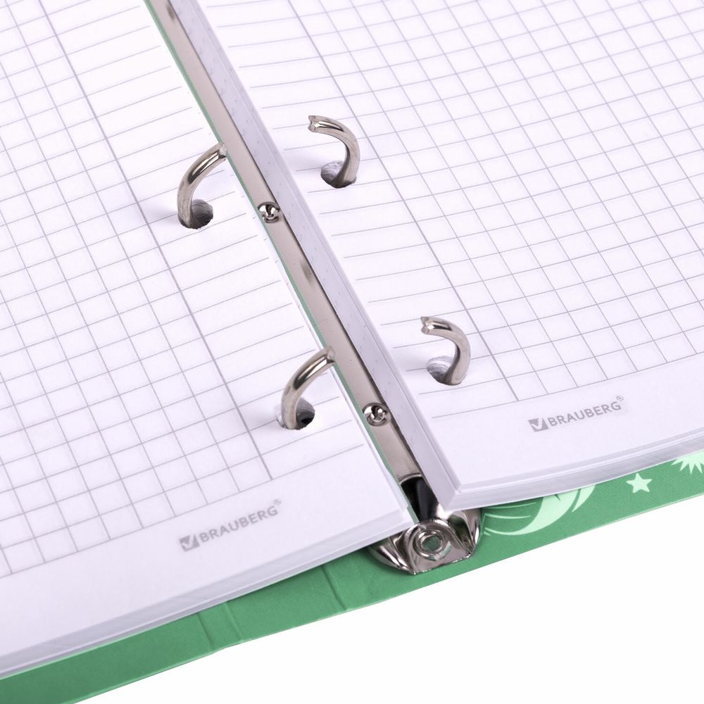 Тетрадь на кольцах А5 160х212 мм, 120 листов, картон, фольга, клетка, BRAUBERG, "Pastel"