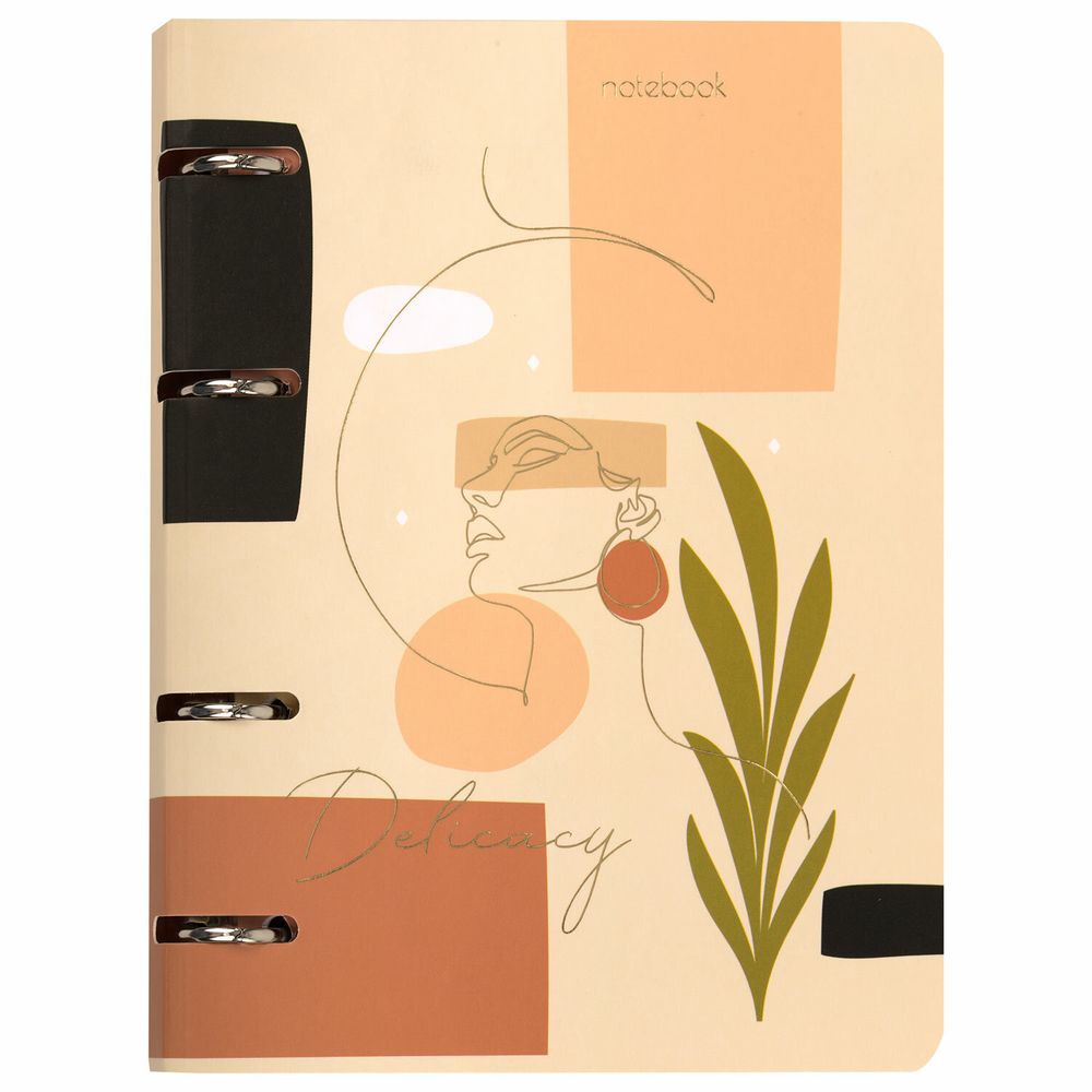 Тетрадь на кольцах А5 160х212 мм, 120 листов, картон, фольга, клетка, BRAUBERG, "Pretty woman"