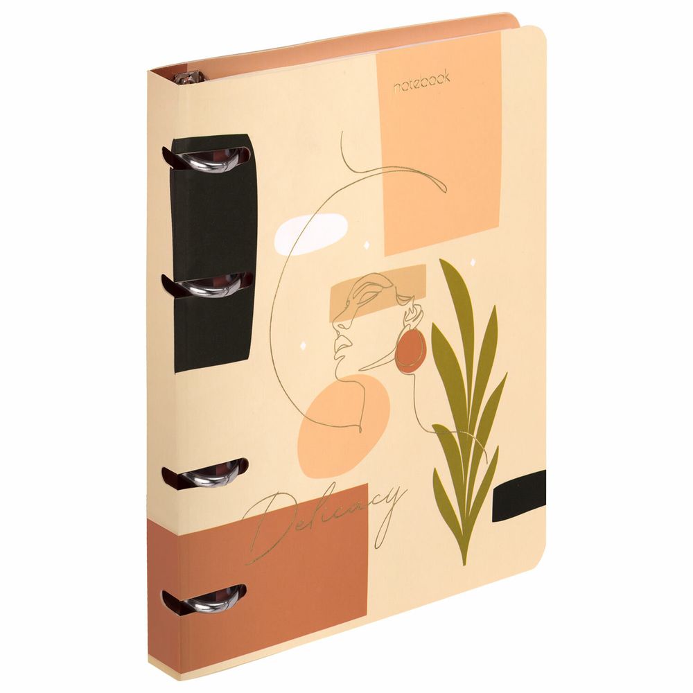 Тетрадь на кольцах А5 160х212 мм, 120 листов, картон, фольга, клетка, BRAUBERG, "Pretty woman"