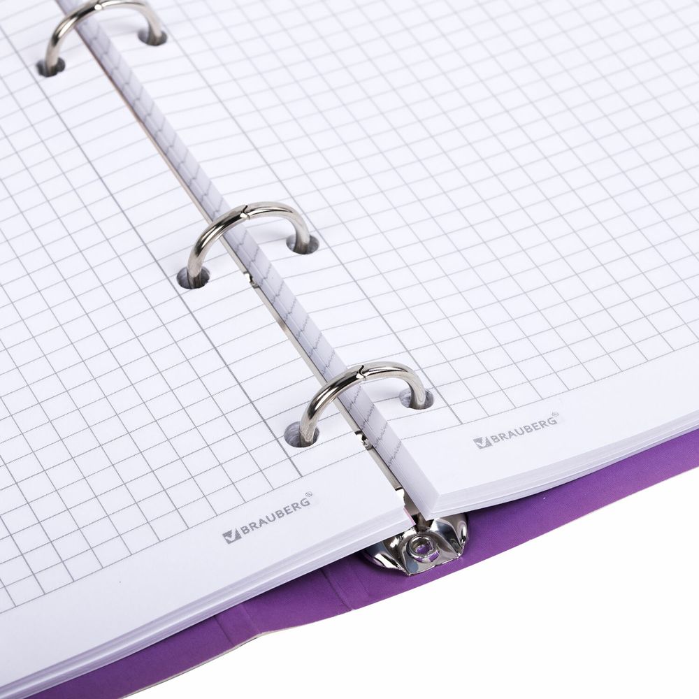 Тетрадь на кольцах А5 160х212 мм, 120 листов, картон, фольга, клетка, BRAUBERG, "Liquid art"