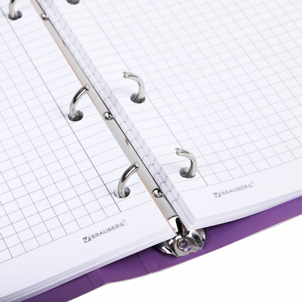 Тетрадь на кольцах А5 160х212 мм, 120 листов, картон, фольга, клетка, BRAUBERG, "Liquid art"