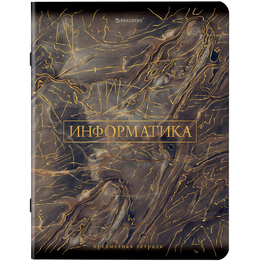 Тетради предметные, КОМПЛЕКТ 12 ПРЕДМЕТОВ, 48 л., SoftTouch, фольга, BRAUBERG, "MARBLE"