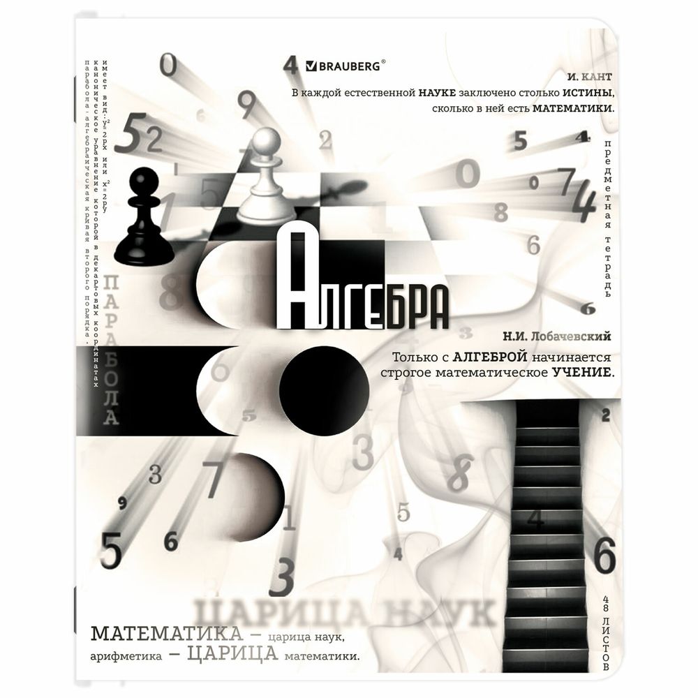 Тетради предметные, КОМПЛЕКТ 12 ПРЕДМЕТОВ, 48 л., матовая ламинация, BRAUBERG, "BLACK&WHITE"