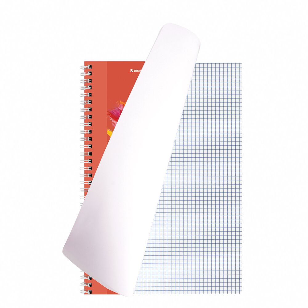 Тетрадь А4, 120 л., BRAUBERG гребень, клетка, обложка картон, "Vision"