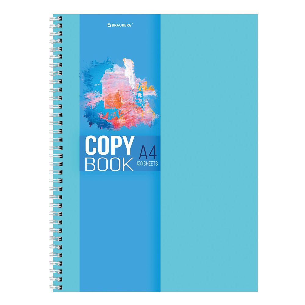Тетрадь А4, 120 л., BRAUBERG гребень, клетка, обложка картон, "Vision"