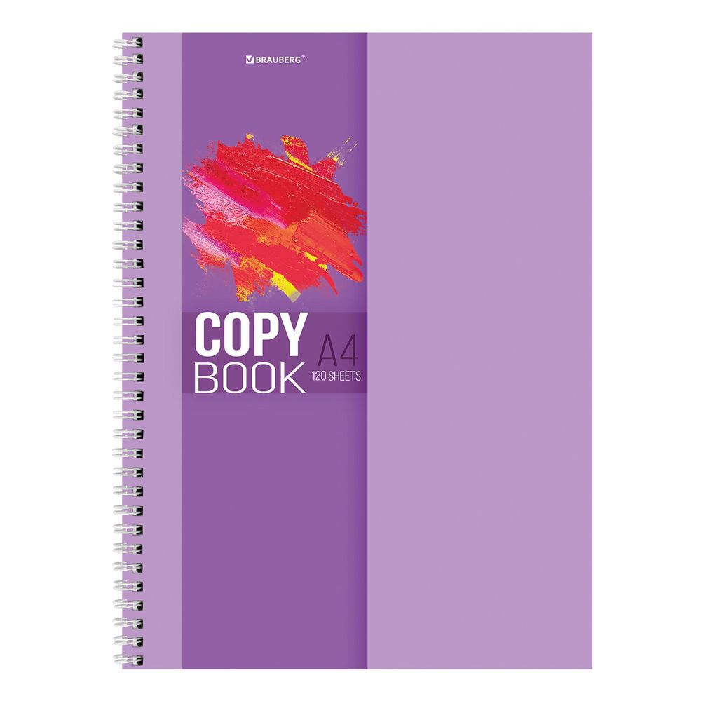 Тетрадь А4, 120 л., BRAUBERG гребень, клетка, обложка картон, "Vision"