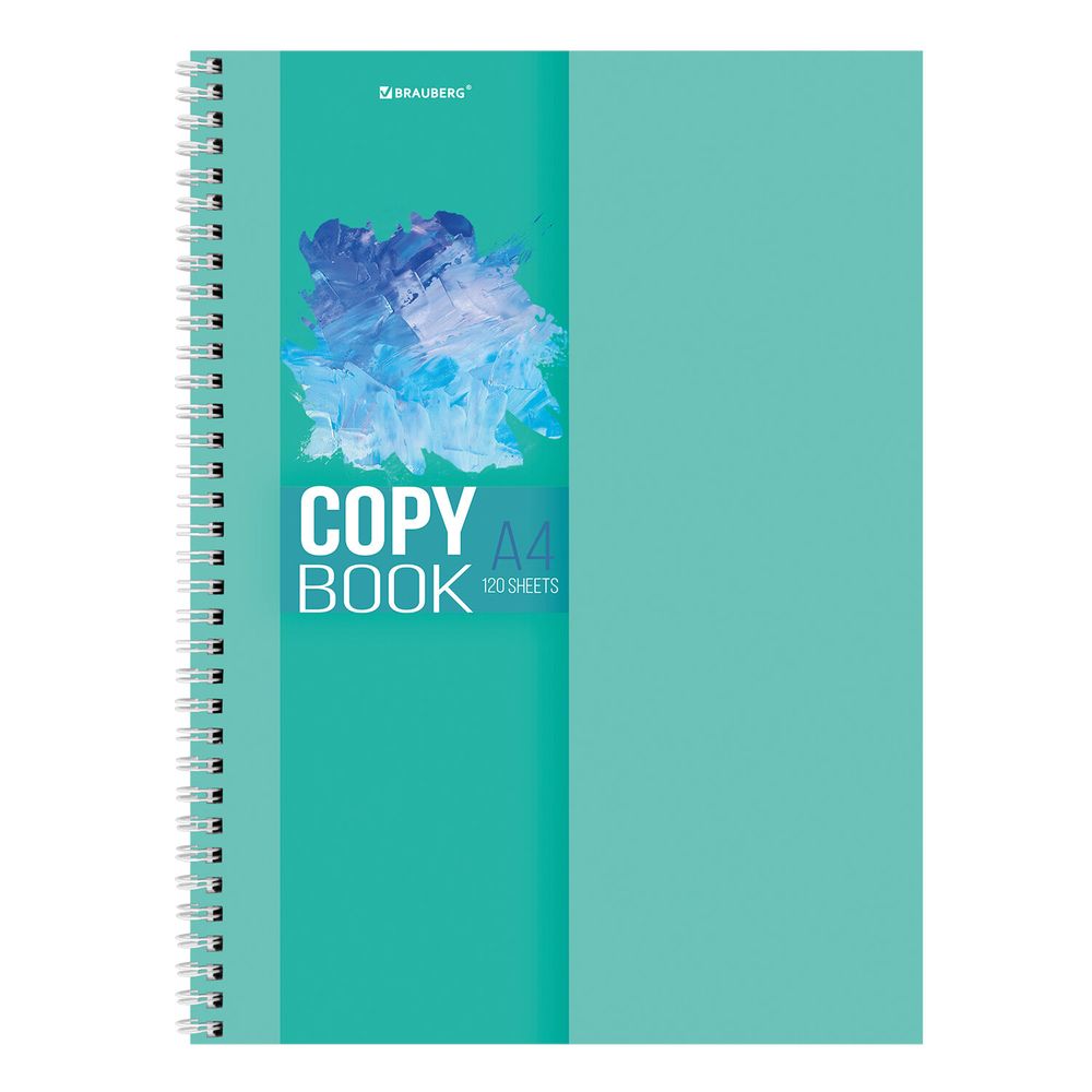 Тетрадь А4, 120 л., BRAUBERG гребень, клетка, обложка картон, "Vision"