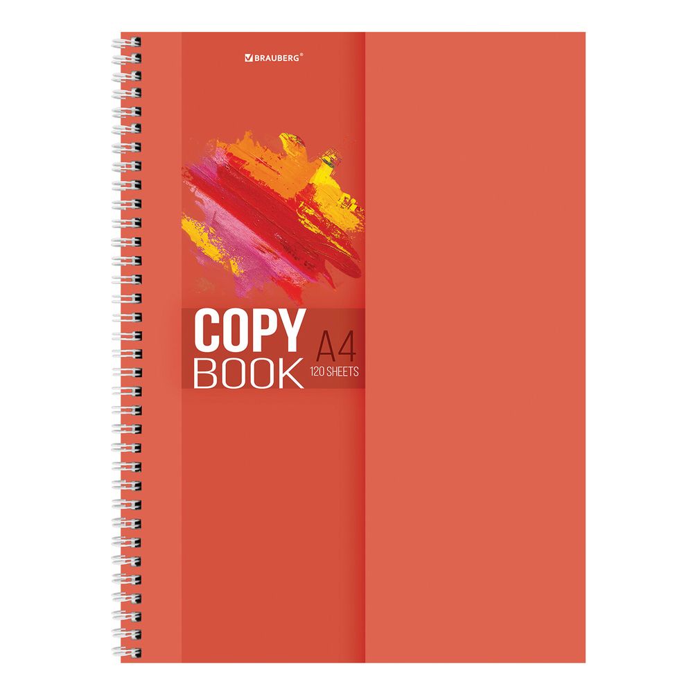 Тетрадь А4, 120 л., BRAUBERG гребень, клетка, обложка картон, "Vision"