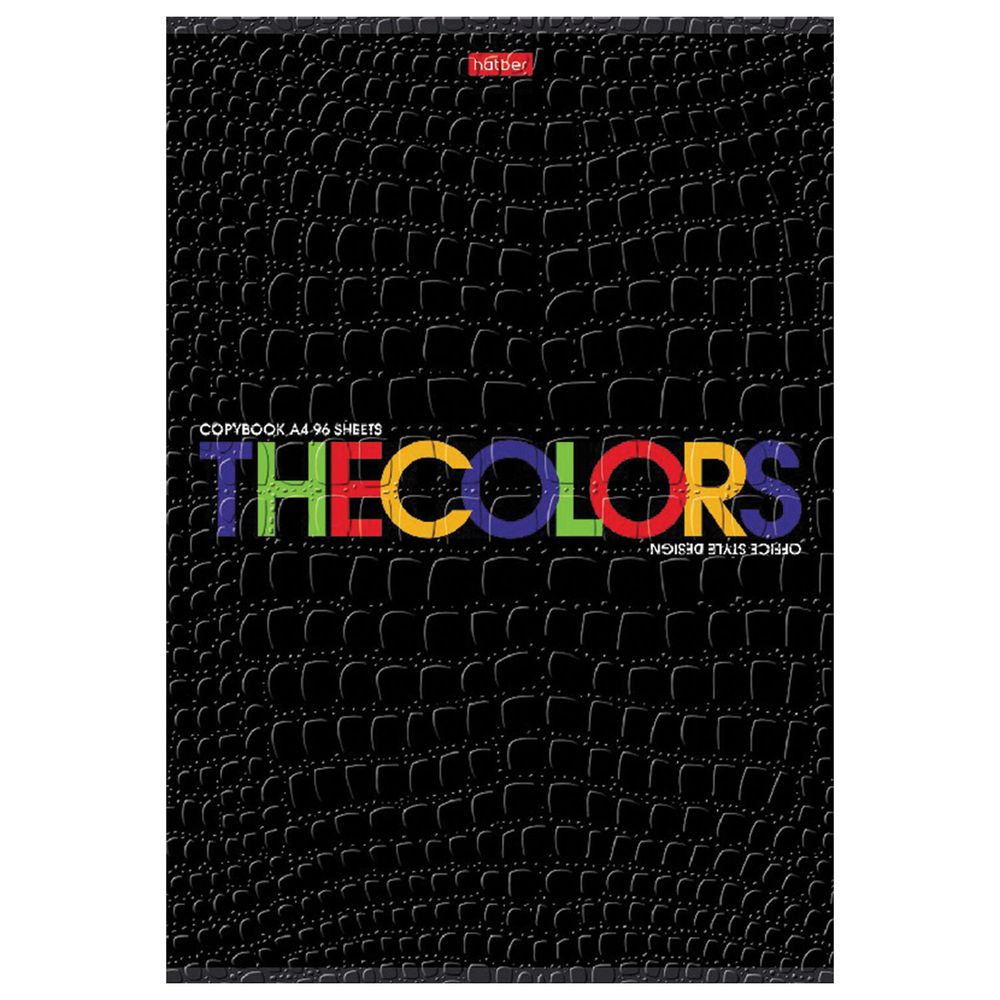 Тетрадь А4, 96 л., HATBER скоба, клетка, тиснение CROCO, "THEBOOK" (3 вида в спайке)