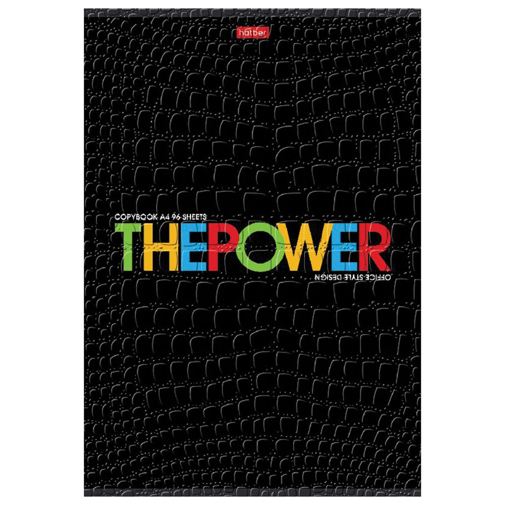 Тетрадь А4, 96 л., HATBER скоба, клетка, тиснение CROCO, "THEBOOK" (3 вида в спайке)