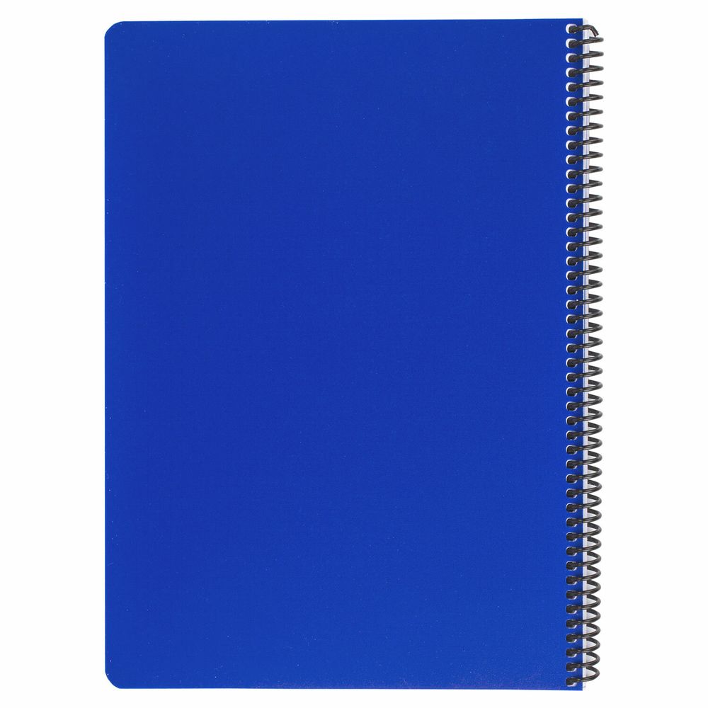 Тетрадь А4 120 л. BRAUBERG "Metropolis", спираль пластиковая, клетка, обложка пластик, СИНИЙ