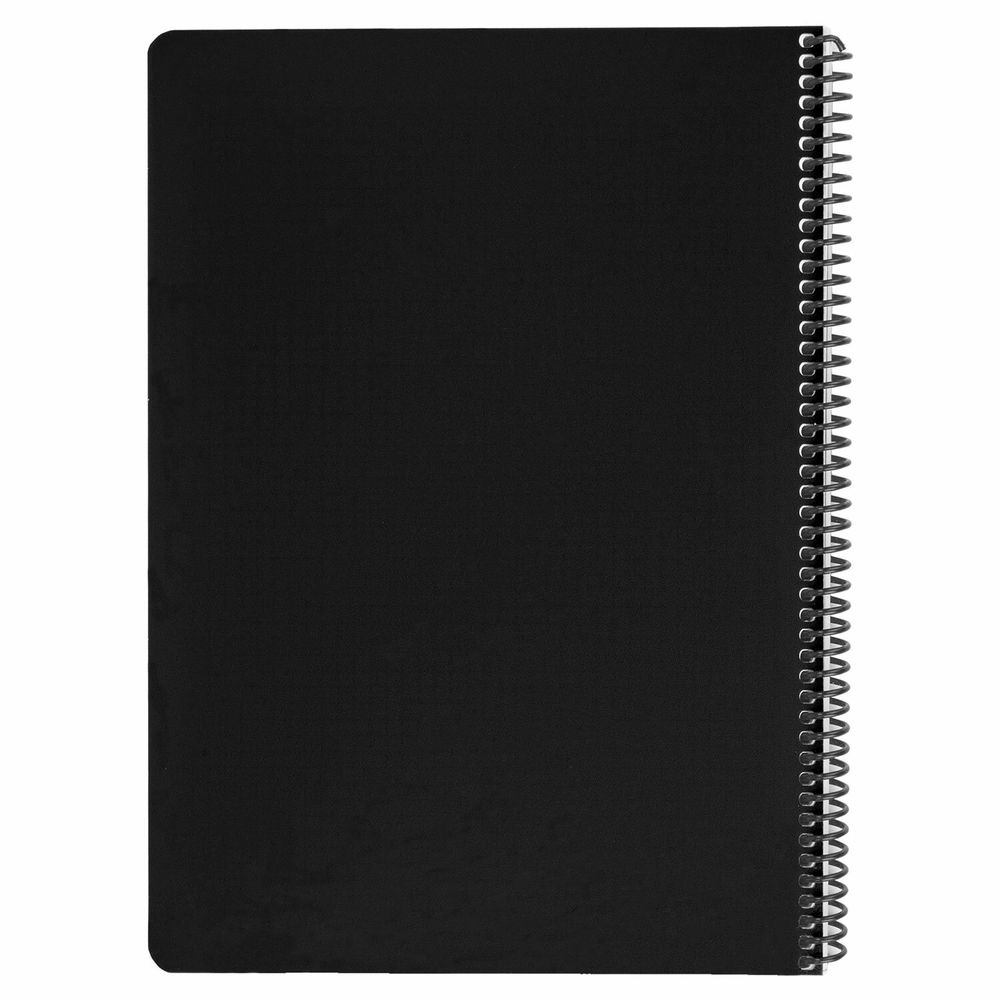 Тетрадь А4 80 л. BRAUBERG "Metropolis", спираль пластиковая, клетка, обложка пластик, ЧЕРНЫЙ