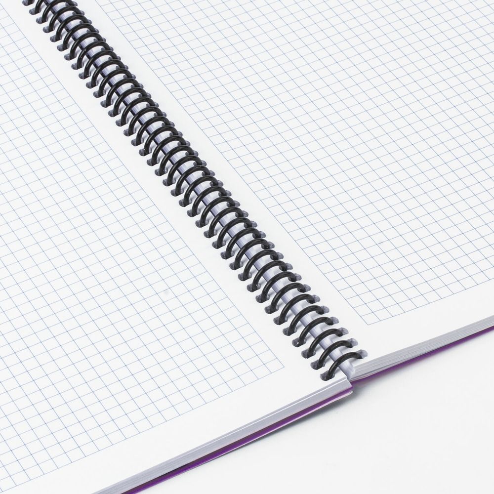 Тетрадь А4 80 л. BRAUBERG "Metropolis", спираль пластиковая, клетка, обложка пластик, ФИОЛЕТОВЫЙ