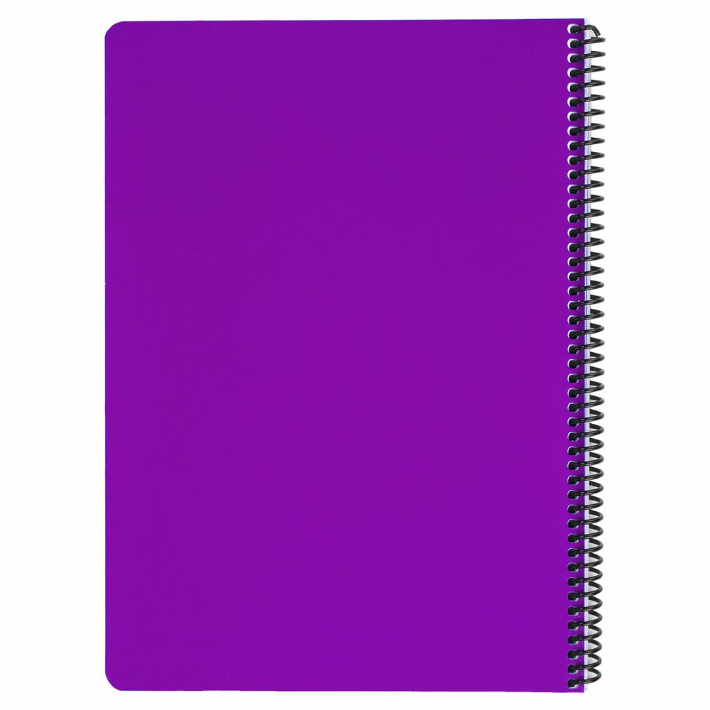 Тетрадь А4 80 л. BRAUBERG "Metropolis", спираль пластиковая, клетка, обложка пластик, ФИОЛЕТОВЫЙ