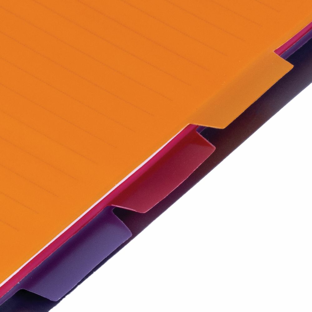 Тетрадь-блокнот 120 л., A5, 170x215 мм, BRAUBERG, линия, гребень, обложка пластиковая, 4 разделителя, "Rich"