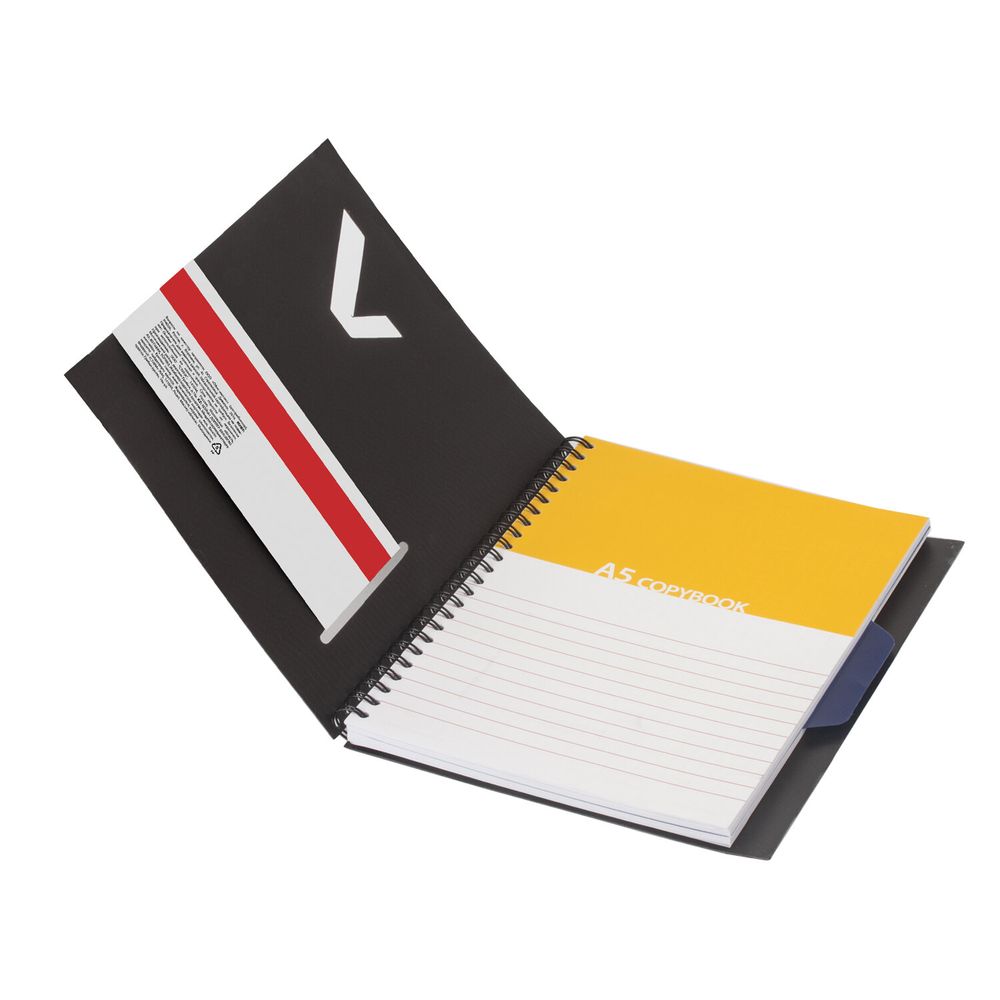 Тетрадь-блокнот 80 л., А5, 160х207 мм, BRAUBERG, клетка, гребень, обложка пластиковая, 1 разделитель, "Tag"