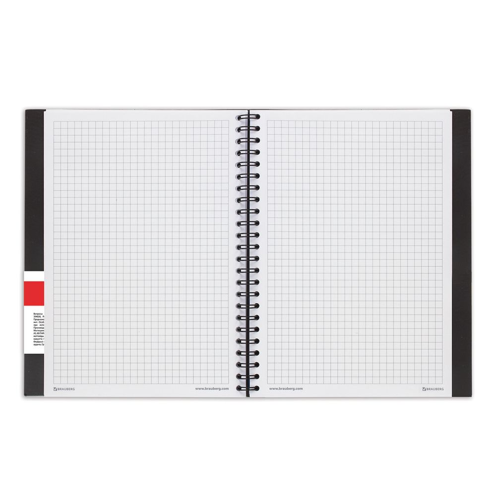 Тетрадь-блокнот 80 л., А5, 160х207 мм, BRAUBERG, клетка, гребень, обложка пластиковая, 1 разделитель, "Tag"