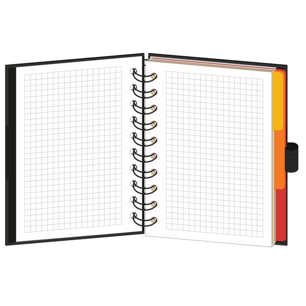 Бизнес-тетрадь 120л, А6, 100х140, клетка спираль, Mariner Wisdom 7, 3 разд., с ручкой