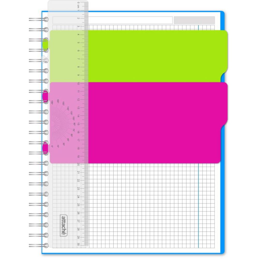 Бизнес-тетрадь 140л, А4, клетка спираль, Attache Fantasy, обл. пластик, с раздл., голубая