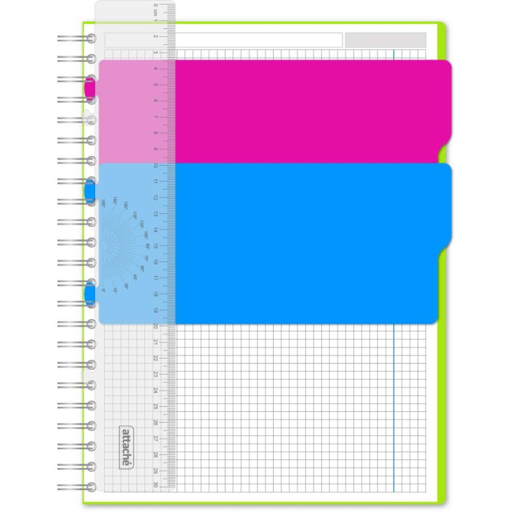 Бизнес-тетрадь 140л, А4, клетка спираль, Attache Fantasy, обл. пластик, с раздл., салатовая