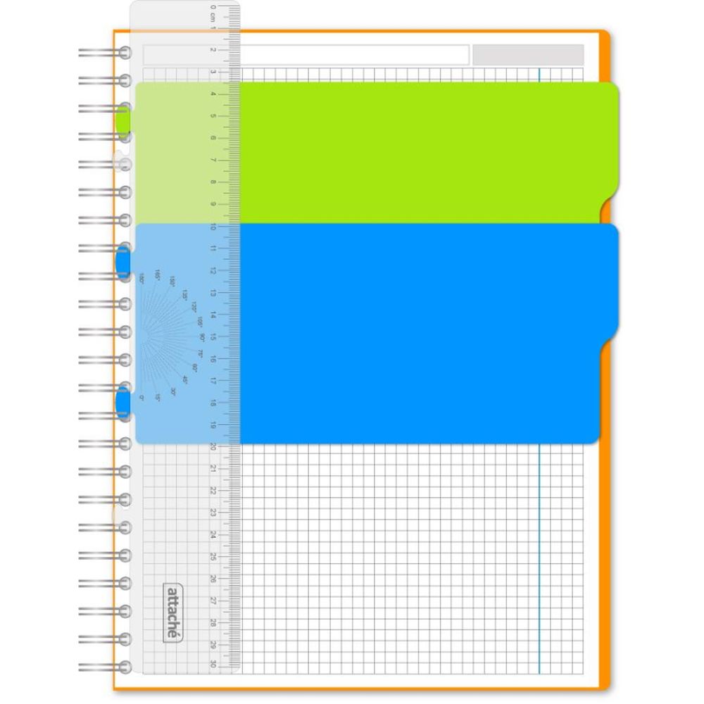Бизнес-тетрадь 140л, А4, клетка, спираль, Attache Fantasy, пластиковая обложка, с разделителями, оранжевая