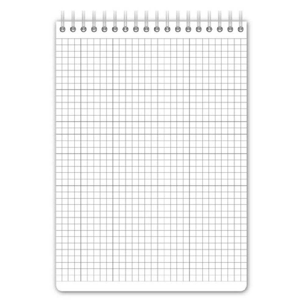 Блокнот 50л, А5, клетка спираль, WAVES, обл. пластик, оранжевый