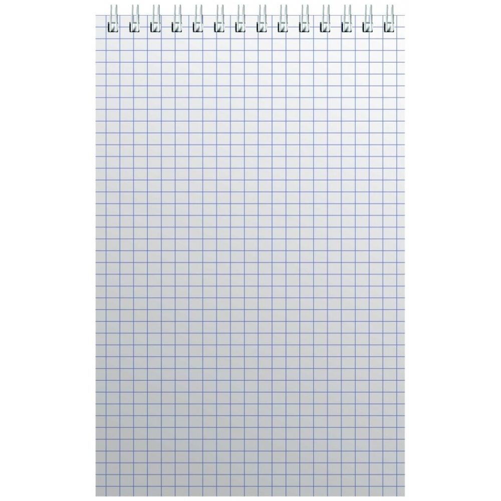 Блокнот 60л, А5, клетка, спираль, ATTACHE, красный