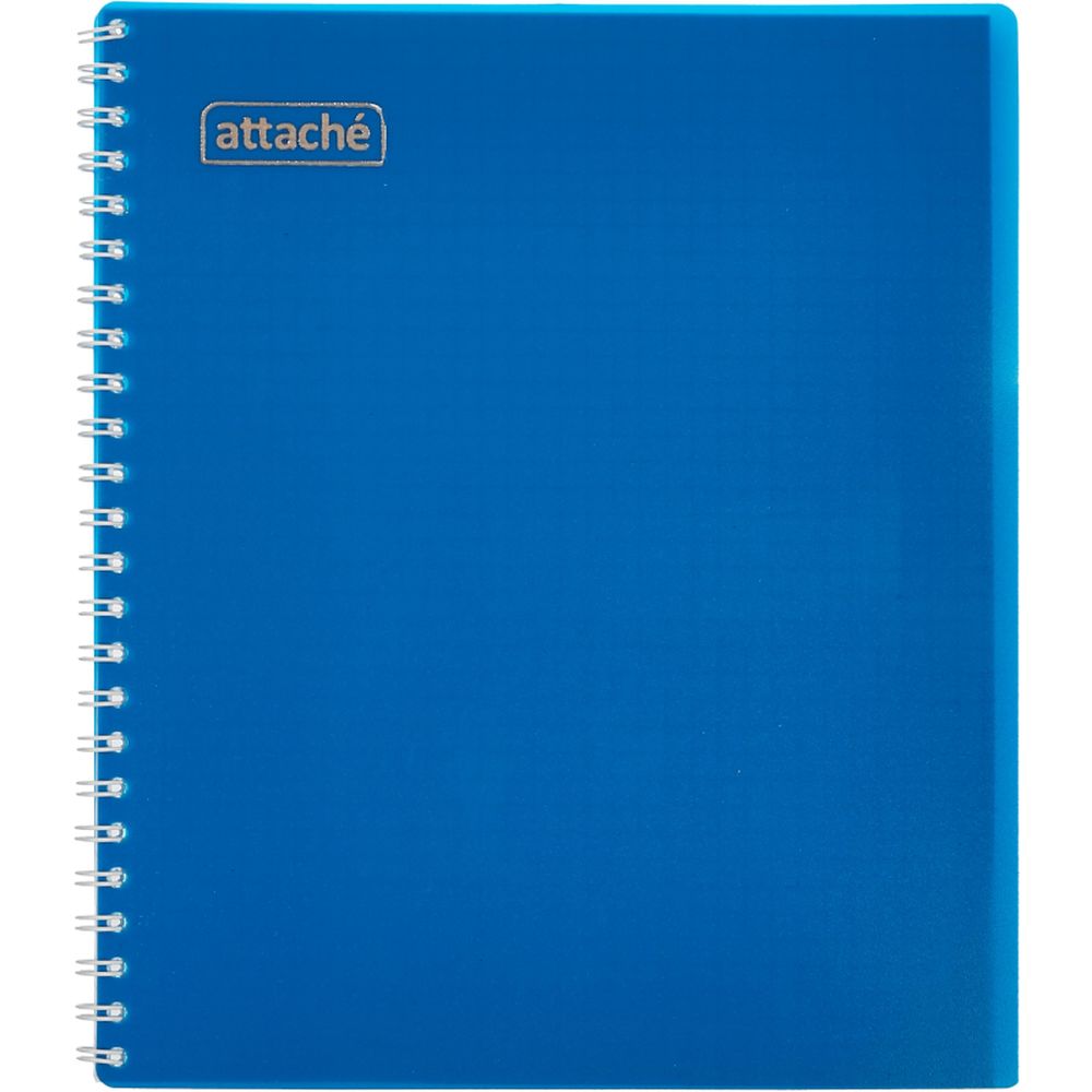 Тетрадь 48л, А5, клетка, спираль, Attache, обл. пластик, однотон. Ассорти